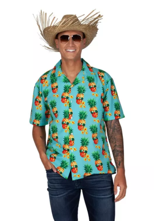 Hawaiiskjorte og stråhat